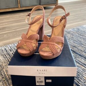 Kaari Blue Pink/Rose Suede Platform Shoe